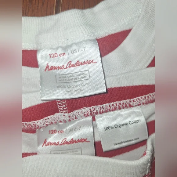 Hanna Andersson Kids Red and White Striped Pajama Set - Picture 5 of 5
